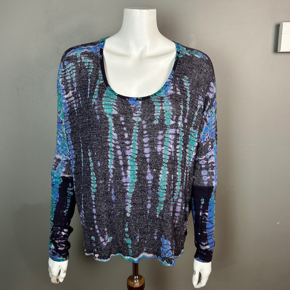 Hard tail Women's top medium long sleeve tie-dye Y2K Purple